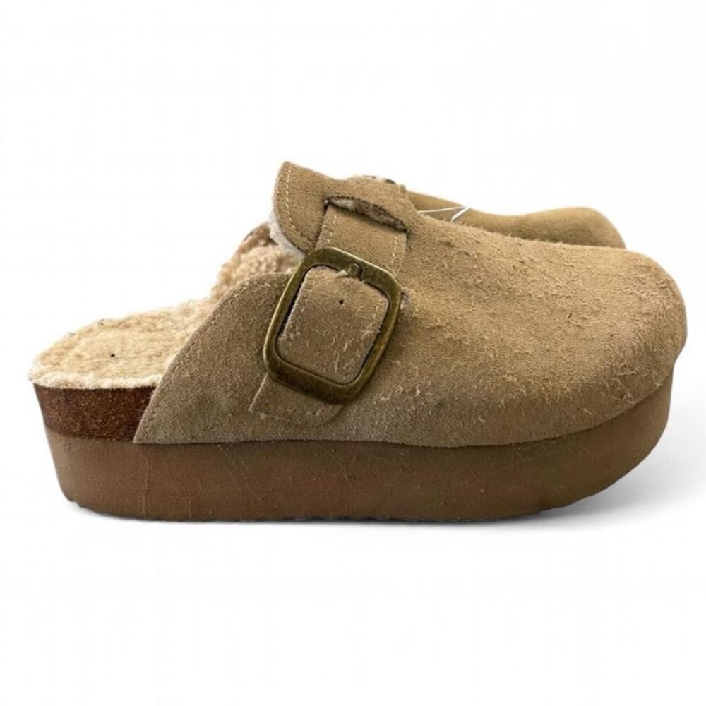 Womens Clogs Suede with Sheepskin Lining SZ 7